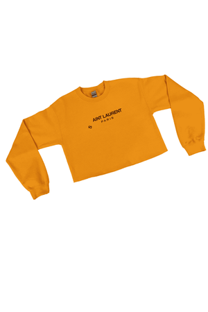 "AINT LAURENT" CROP CREWNECK SWEATSHIRT